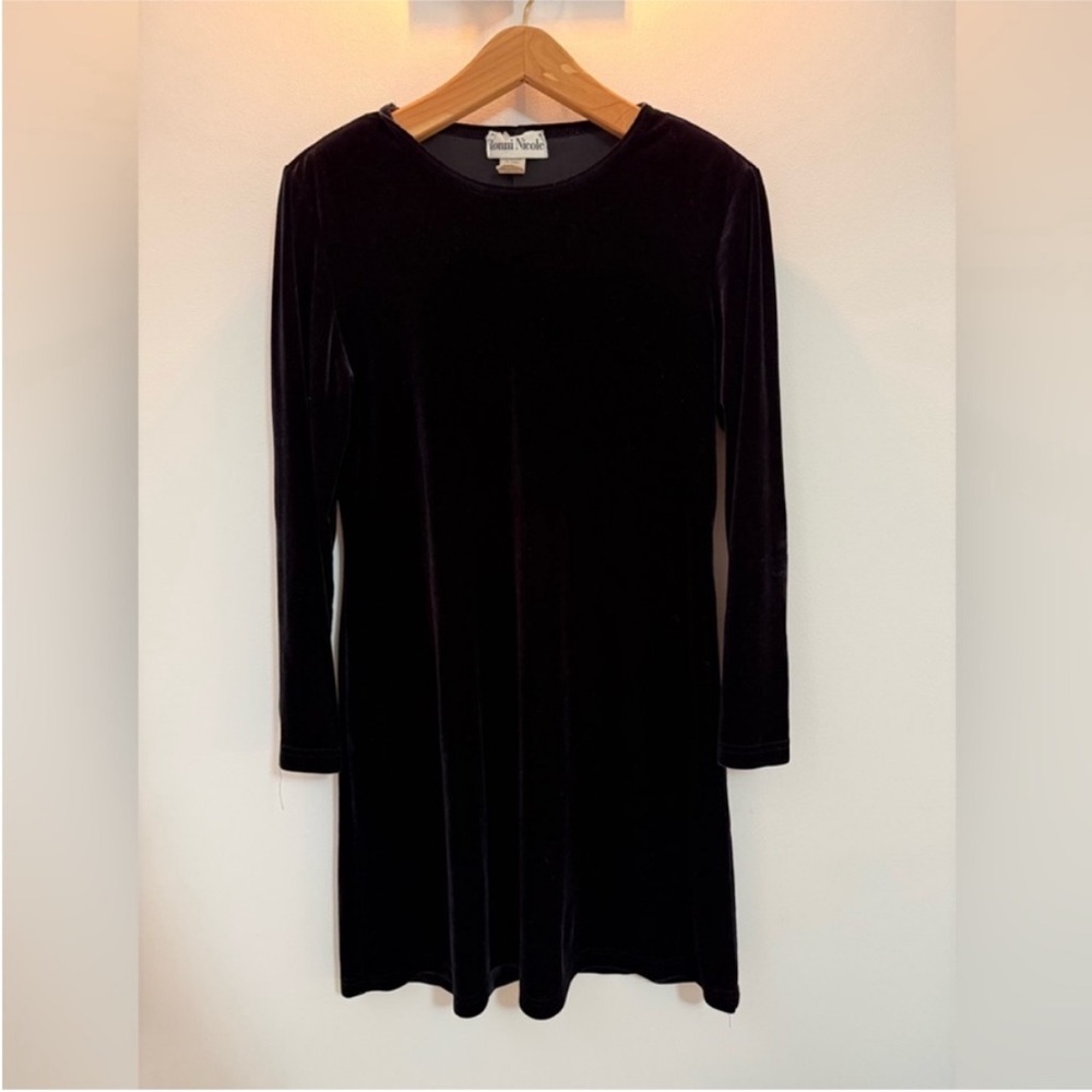 90s Vintage Ronni Nicole Black Velvet Dress